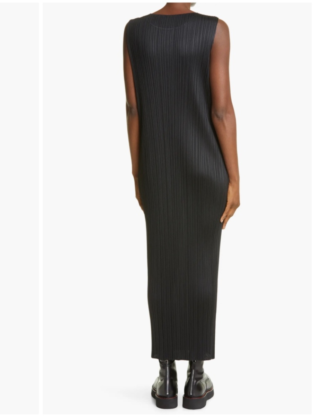 PLEATS PLEASE Issey MIYAKE Vintage Midi Dress Black Sz 1 - Picture 8 of 9
